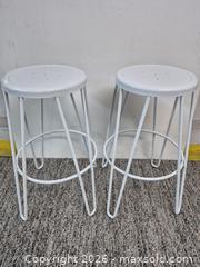 MaxSold Auction: Set of 2 White Metal Bar Stools - Oshawa (Ontario, Canada) SELLER MANAGED Commercial Liquidation Online Auction - Bond Street West