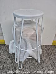 MaxSold Auction: Set of 2 White Metal Bar Stools - Oshawa (Ontario, Canada) SELLER MANAGED Commercial Liquidation Online Auction - Bond Street West