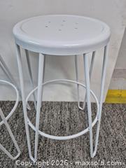 MaxSold Auction: Set of 2 White Metal Bar Stools - Oshawa (Ontario, Canada) SELLER MANAGED Commercial Liquidation Online Auction - Bond Street West