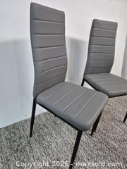 MaxSold Auction: Set of Two Gray Faux Leather Upholstered High Back Dining Chairs - Oshawa (Ontario, Canada) SELLER MANAGED Commercial Liquidation Online Auction - Bond Street West