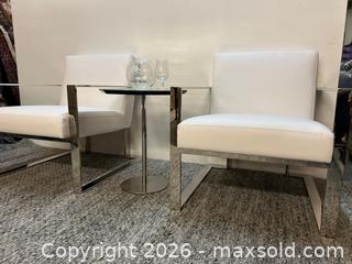 MaxSold Auction: Two Leatherette Fairmont Accent Chairs - Oshawa (Ontario, Canada) SELLER MANAGED Commercial Liquidation Online Auction - Bond Street West