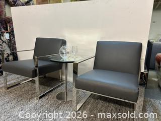 MaxSold Auction: Two Leatherette Fairmont Accent Chairs - Oshawa (Ontario, Canada) SELLER MANAGED Commercial Liquidation Online Auction - Bond Street West