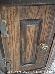 MaxSold Auction: Vintage 1970s-1980s Ethan Allen Oak Cabinet End Table - Oshawa (Ontario, Canada) SELLER MANAGED Commercial Liquidation Online Auction - Bond Street West