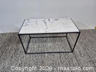 MaxSold Auction: White Marble Top Table  - Oshawa (Ontario, Canada) SELLER MANAGED Commercial Liquidation Online Auction - Bond Street West