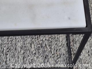 MaxSold Auction: White Marble Top Table  - Oshawa (Ontario, Canada) SELLER MANAGED Commercial Liquidation Online Auction - Bond Street West