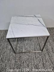 MaxSold Auction: White Natuzzi Italy Real Marble Accent Table - Oshawa (Ontario, Canada) SELLER MANAGED Commercial Liquidation Online Auction - Bond Street West