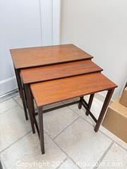 MaxSold Auction: MCM Stacking Teak Tables B - Richmond (British Columbia, Canada) PARTNER MANAGED Downsizing Online Auction - Hollybank Drive
