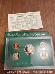 MaxSold Auction: 1994 (S) United States Mint Proof Set - 5 coin set in original government box - Toronto (Ontario, Canada) SELLER MANAGED Downsizing Online Auction - Applefield Drive
