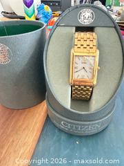 MaxSold Auction: Citizen Men’s Eco Drive Stiletto Cream Dial Gold Tone Bracelet Watch AR3002-55P - Toronto (Ontario, Canada) SELLER MANAGED Downsizing Online Auction - Applefield Drive