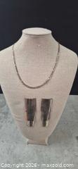 MaxSold Auction: Sterling Silver Necklace and Dangling Geometric Earrings, Italy 925 stamp - Toronto (Ontario, Canada) PARTNER MANAGED Downsizing Online Auction - Cavotti Crescent