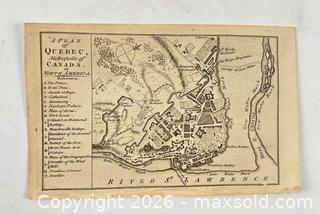 MaxSold Auction: AN ORIGINAL MAP OF QUEBEC PRINTED IN 1757-1759 - Toronto (Ontario, Canada) PARTNER MANAGED Estate Sale Online Auction - Clarendon Avenue