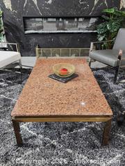 MaxSold Auction: 54x30" Luxurious Red Granite Floating Top Coffee Table - Mississauga (Ontario, Canada) PARTNER MANAGED Reseller Online Auction -  Dundas Street East
