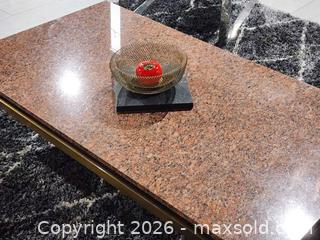 MaxSold Auction: 54x30" Luxurious Red Granite Floating Top Coffee Table - Mississauga (Ontario, Canada) PARTNER MANAGED Reseller Online Auction -  Dundas Street East