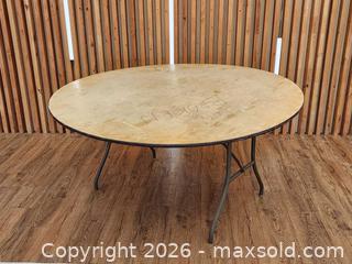 MaxSold Auction: 60" Round Plywood Folding Table #2 - Mississauga (Ontario, Canada) PARTNER MANAGED Reseller Online Auction -  Dundas Street East