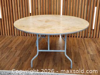 MaxSold Auction: 60" Round Plywood Folding Table #3 - Mississauga (Ontario, Canada) PARTNER MANAGED Reseller Online Auction -  Dundas Street East