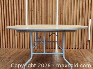 MaxSold Auction: 60" Round Plywood Folding Table #3 - Mississauga (Ontario, Canada) PARTNER MANAGED Reseller Online Auction -  Dundas Street East