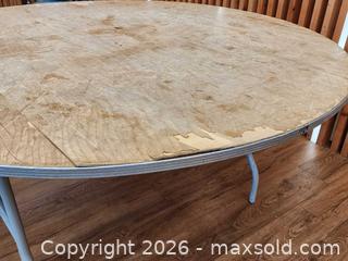 MaxSold Auction: 60" Round Plywood Folding Table #3 - Mississauga (Ontario, Canada) PARTNER MANAGED Reseller Online Auction -  Dundas Street East