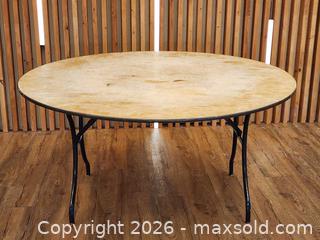 MaxSold Auction: 60" Round Plywood Folding Table #4 - Mississauga (Ontario, Canada) PARTNER MANAGED Reseller Online Auction -  Dundas Street East