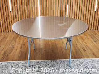 MaxSold Auction: 60" Round Stainless Steel Folding Table - Mississauga (Ontario, Canada) PARTNER MANAGED Reseller Online Auction -  Dundas Street East