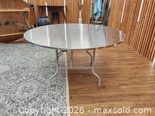 MaxSold Auction: 60" Round Stainless Steel Folding Table - Mississauga (Ontario, Canada) PARTNER MANAGED Reseller Online Auction -  Dundas Street East