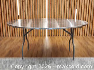 MaxSold Auction: 60" Round Stainless Steel Folding Table #2 - Mississauga (Ontario, Canada) PARTNER MANAGED Reseller Online Auction -  Dundas Street East