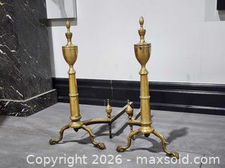 MaxSold Auction: Antique 23" Tall Clawfoot Brass Andirons  - Mississauga (Ontario, Canada) PARTNER MANAGED Reseller Online Auction -  Dundas Street East