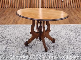 MaxSold Auction: Antique Eastlake Oval Wood Table  - Mississauga (Ontario, Canada) PARTNER MANAGED Reseller Online Auction -  Dundas Street East