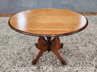 MaxSold Auction: Antique Eastlake Oval Wood Table  - Mississauga (Ontario, Canada) PARTNER MANAGED Reseller Online Auction -  Dundas Street East