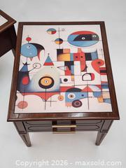 MaxSold Auction: Custom Deilcraft Pair of Side Tables w/ Art Tops & New Handles - Mississauga (Ontario, Canada) PARTNER MANAGED Reseller Online Auction -  Dundas Street East