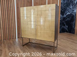 MaxSold Auction: Gold Leaf Sunpan Sage Highboard Bar Cabinet   - Mississauga (Ontario, Canada) PARTNER MANAGED Reseller Online Auction -  Dundas Street East