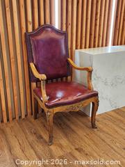 MaxSold Auction: High Back Studded Red Leather Throne Armchair #1 - Mississauga (Ontario, Canada) PARTNER MANAGED Reseller Online Auction -  Dundas Street East