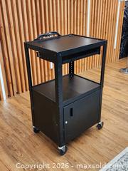 MaxSold Auction: Steel Adjustable Height AV Cart with Cabinet - Mississauga (Ontario, Canada) PARTNER MANAGED Reseller Online Auction -  Dundas Street East