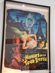 MaxSold Auction: Vintage 1949 French Movie Poster Original Man of the Eiffel Tower Framed - Mississauga (Ontario, Canada) PARTNER MANAGED Reseller Online Auction -  Dundas Street East