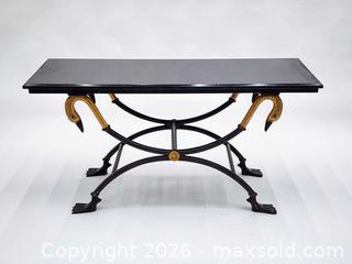 MaxSold Auction: Vintage Hollywood Regency Granite Top Iron Swan Console or Garden Table - Mississauga (Ontario, Canada) PARTNER MANAGED Reseller Online Auction -  Dundas Street East