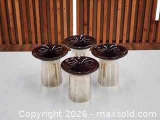 MaxSold Auction: Vintage MCM Set of 4 Danish Ceramic & Silver Plated Candle Holders - Mississauga (Ontario, Canada) PARTNER MANAGED Reseller Online Auction -  Dundas Street East