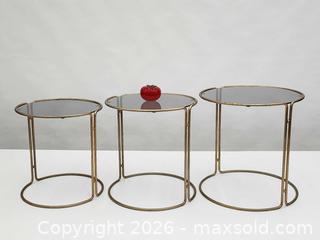 MaxSold Auction: Vintage Milo Baughman Brass Nesting Tables - Mississauga (Ontario, Canada) SELLER MANAGED Reseller Online Auction -  Dundas Street East