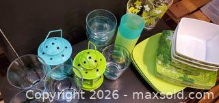 MaxSold Auction: Colourful outdoor patio dinnerware - Ottawa (Ontario, Canada) SELLER MANAGED Downsizing Online Auction - Brennan Avenue