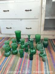 MaxSold Auction: Emerald Glass Vases and Assorted Glassware Lot, 15+ Pieces - Santa Monica (California, USA) PARTNER MANAGED Estate Sale Online Auction - 18th Street