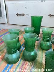 MaxSold Auction: Emerald Glass Vases and Assorted Glassware Lot, 15+ Pieces - Santa Monica (California, USA) PARTNER MANAGED Estate Sale Online Auction - 18th Street