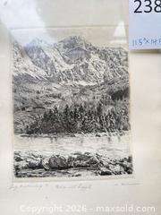 MaxSold Auction: Framed Etching Intaglio Landscape (Signed, Lower Margin) - Santa Monica (California, USA) PARTNER MANAGED Estate Sale Online Auction - 18th Street