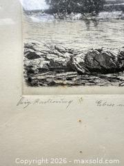 MaxSold Auction: Framed Etching Intaglio Landscape (Signed, Lower Margin) - Santa Monica (California, USA) PARTNER MANAGED Estate Sale Online Auction - 18th Street