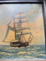 MaxSold Auction: Hernando Villa Signed Oil Painting — Nautical Sailing Ship, 16 x 14 - Santa Monica (California, USA) PARTNER MANAGED Estate Sale Online Auction - 18th Street