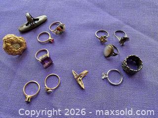 MaxSold Auction: Lot of 13+ Vintage Mid-Century Rings, Mixed Metals - Santa Monica (California, USA) PARTNER MANAGED Estate Sale Online Auction - 18th Street