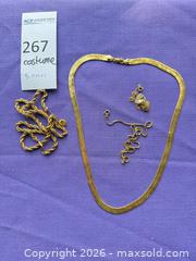 MaxSold Auction: Lot of 5 Gold Tone Gold-Plated Necklaces - Santa Monica (California, USA) PARTNER MANAGED Estate Sale Online Auction - 18th Street