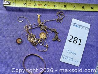 MaxSold Auction: Lot of 7-10 10K Gold Necklaces and Bracelet - Santa Monica (California, USA) PARTNER MANAGED Estate Sale Online Auction - 18th Street