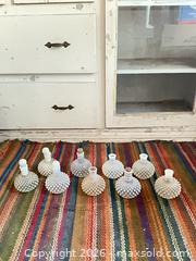 MaxSold Auction: Milk Glass Hobnail Perfume Bottles, Lot of 9 - Santa Monica (California, USA) PARTNER MANAGED Estate Sale Online Auction - 18th Street
