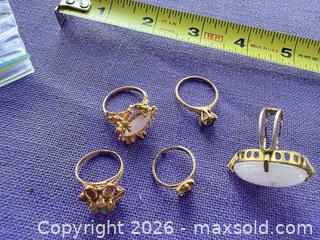 MaxSold Auction: Mixed Lot of 5 Rings — 14K Gold, Gold Tone & Base Metal - Santa Monica (California, USA) PARTNER MANAGED Estate Sale Online Auction - 18th Street