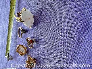 MaxSold Auction: Mixed Lot of 5 Rings — 14K Gold, Gold Tone & Base Metal - Santa Monica (California, USA) PARTNER MANAGED Estate Sale Online Auction - 18th Street