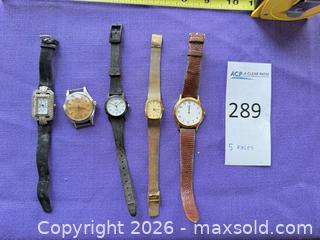 MaxSold Auction: Mixed Lot of 5 Wristwatches - Assorted Brands - Santa Monica (California, USA) PARTNER MANAGED Estate Sale Online Auction - 18th Street