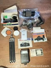 MaxSold Auction: Pentax MX 35mm SLR w/ SMC Pentax-M Lens, Telephoto Zoom, Hanimex Flash - Santa Monica (California, USA) PARTNER MANAGED Estate Sale Online Auction - 18th Street